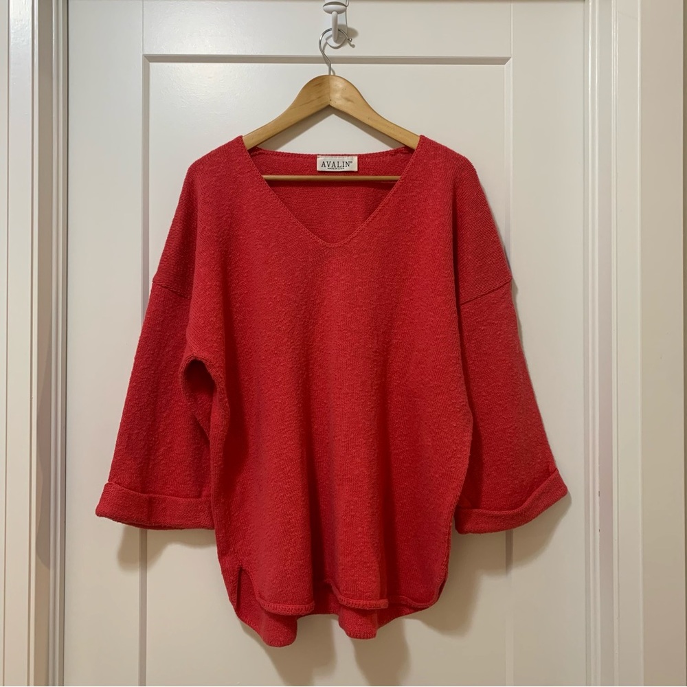 AVALIN - 100% Cotton V-Neck Sweater - Women’s O/S